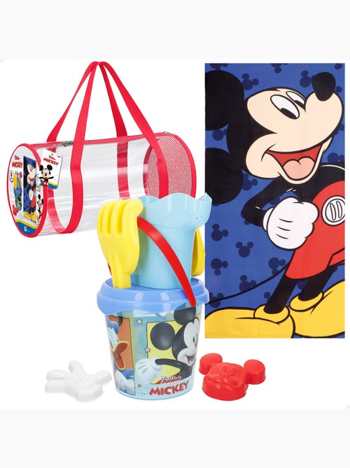 Mickey ensemble seau de plage avec accessoires serviette et sac - Kiabi