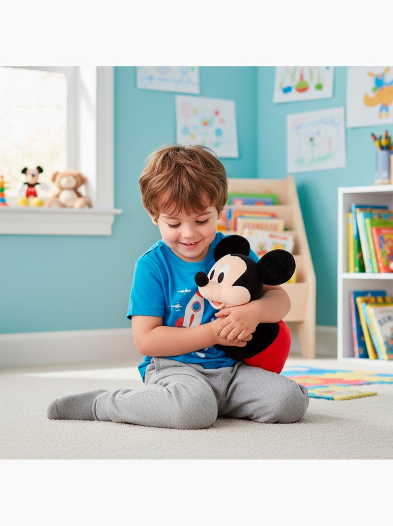 Mickey mouse 2-in-1 zacht en fluweelachtig pluche kussen Zwart - Kiabi