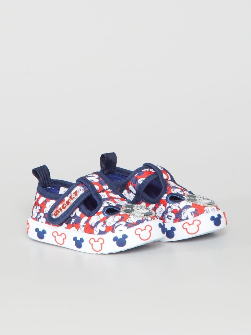 Mickey-sneakers met klittenband blauw - Kiabi