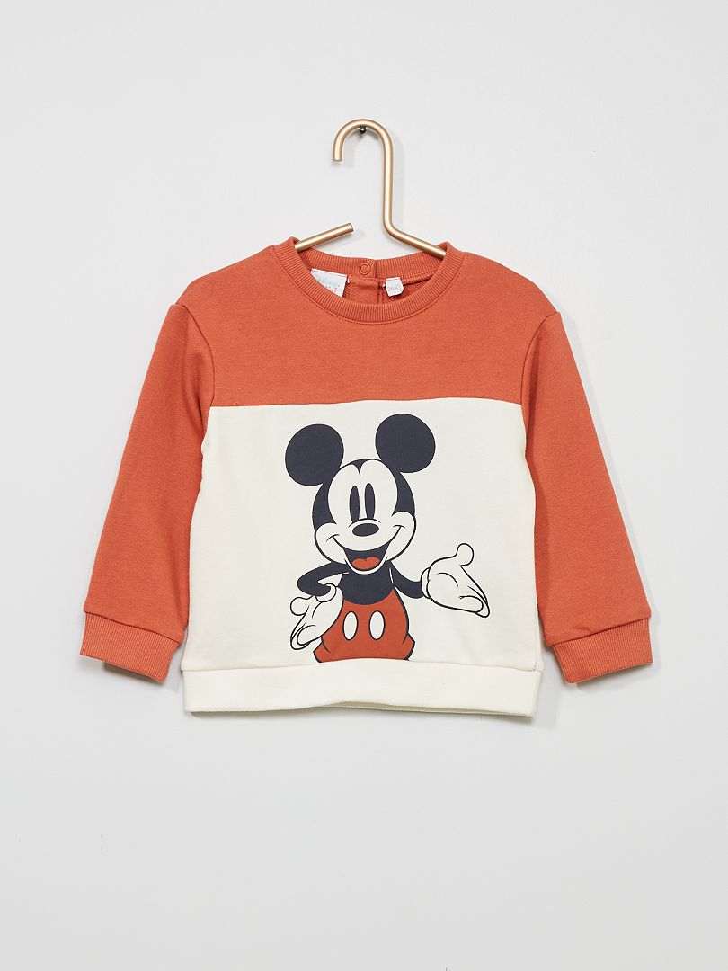 Mickey-sweater met colorblock-patroon ROOD - Kiabi