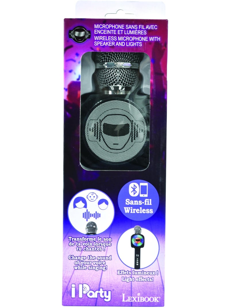Micro karaoké sans fil iparty enceinte bluetooth Noir - Kiabi