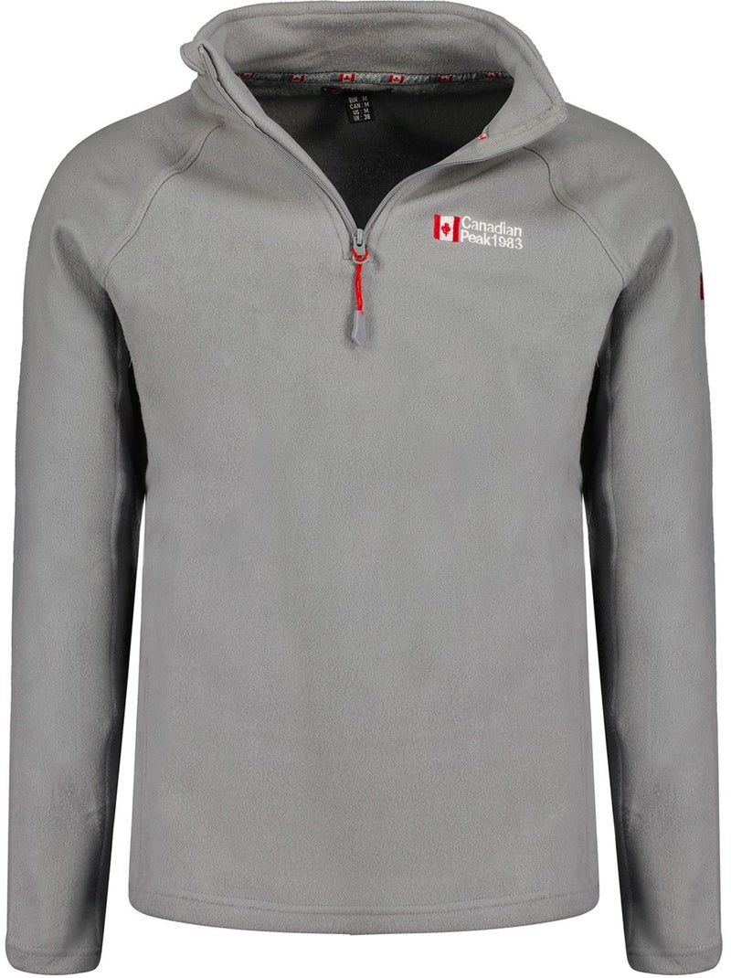 Micro-polaire col zippé tugeak – canadian peak Gris clair - Kiabi