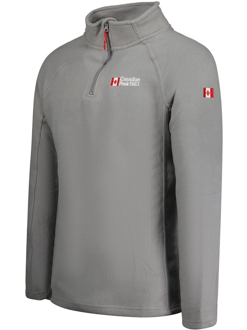 Micro-polaire col zippé tugeak – canadian peak Gris clair - Kiabi