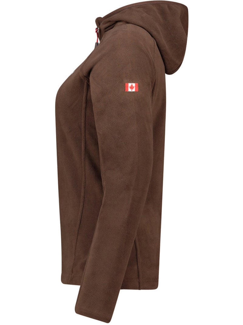 Microfleecevest met capuchon tugoodeak – canadian peak Bruin - Kiabi