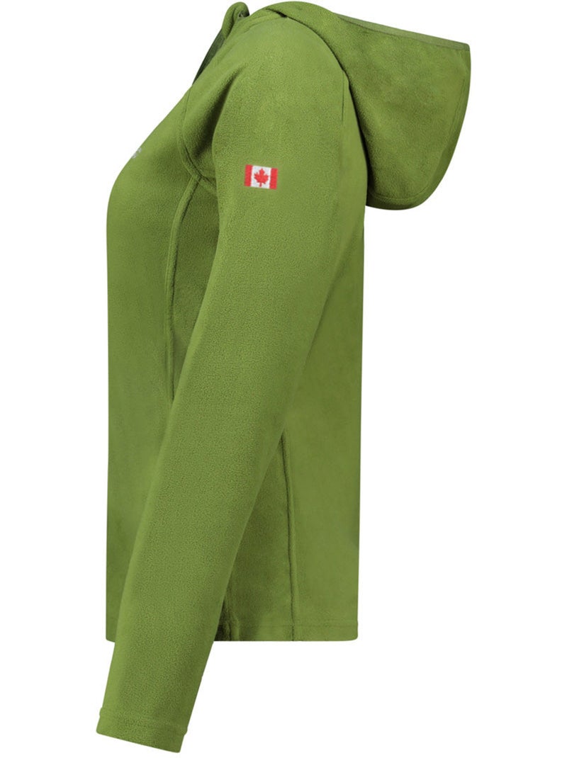 Microfleecevest met capuchon tugoodeak – canadian peak Licht kakigroen - Kiabi