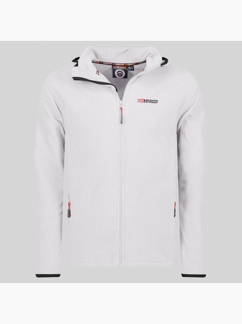 Microfleecevest met capuchon unicia – geographical norway Wit - Kiabi