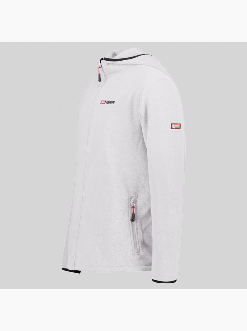 Microfleecevest met capuchon unicia – geographical norway Wit - Kiabi