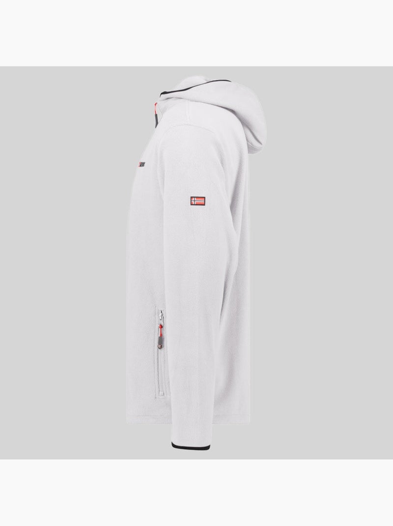 Microfleecevest met capuchon unicia – geographical norway Wit - Kiabi