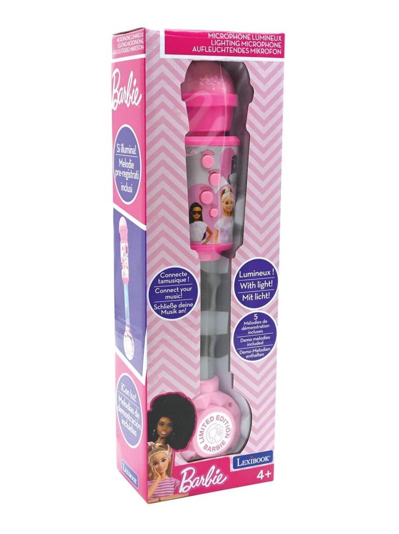 Microphone barbie avec tube lumineux et enceinte Rose - Kiabi