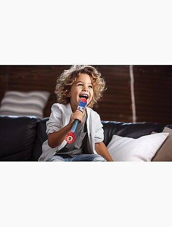Microphone spiderman avec tube lumineux et enceinte