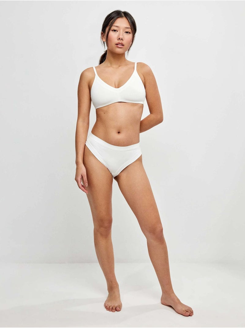 Microvezel midi-slip Wit - Kiabi