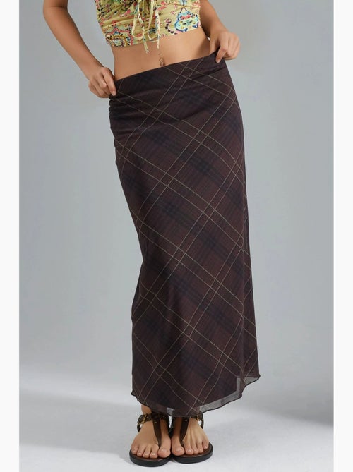 Mid-waist maxi-rok met patroon busem - Kiabi