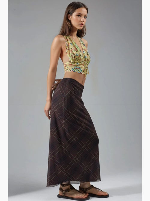 Mid-waist maxi-rok met patroon busem - Kiabi