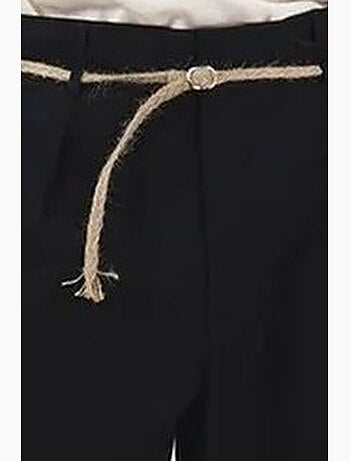 Mid waist relaxed fit poplin shorts met riem giesto