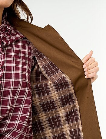 Middellange trenchcoat met binnenvoering