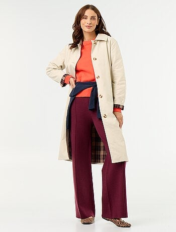 Middellange trenchcoat met binnenvoering