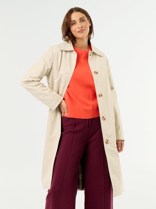 Middellange trenchcoat met binnenvoering - Kiabi Middellange trenchcoat met binnenvoering - Kiabi