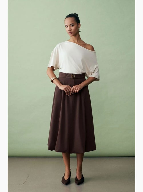 Midi ballonrok met hoge taille en riem dilvin - Kiabi Midi ballonrok met hoge taille en riem dilvin - Kiabi