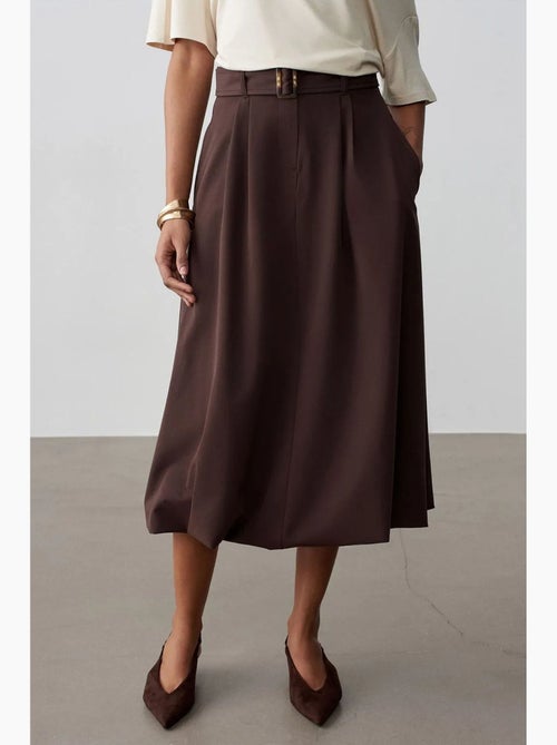 Midi ballonrok met hoge taille en riem dilvin - Kiabi Midi ballonrok met hoge taille en riem dilvin - Kiabi
