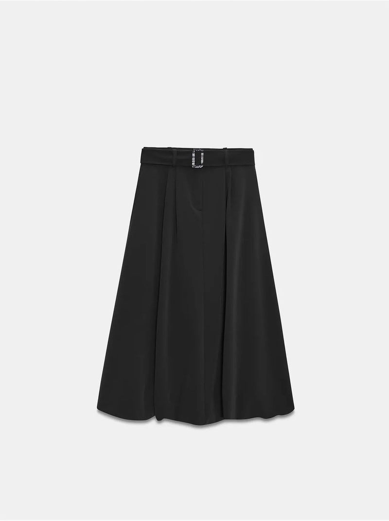 Midi ballonrok met hoge taille en riem dilvin Zwart - Kiabi