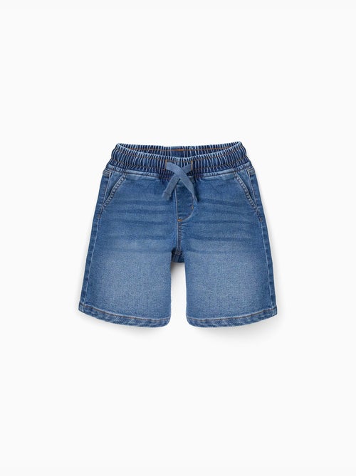 Midi denim pull-up shorts met trekkoord - Kiabi Midi denim pull-up shorts met trekkoord - Kiabi
