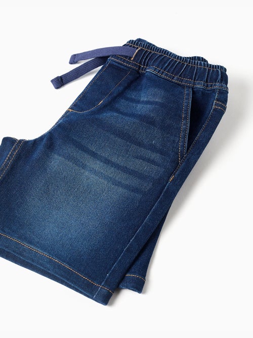 Midi denim pull-up shorts met trekkoord - Kiabi