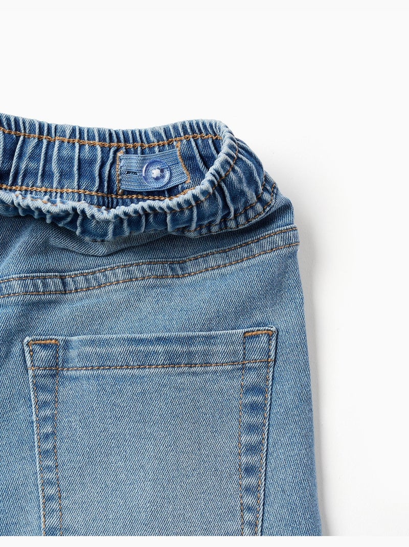 Midi denim pull-up shorts met trekkoord Lichtblauw - Kiabi
