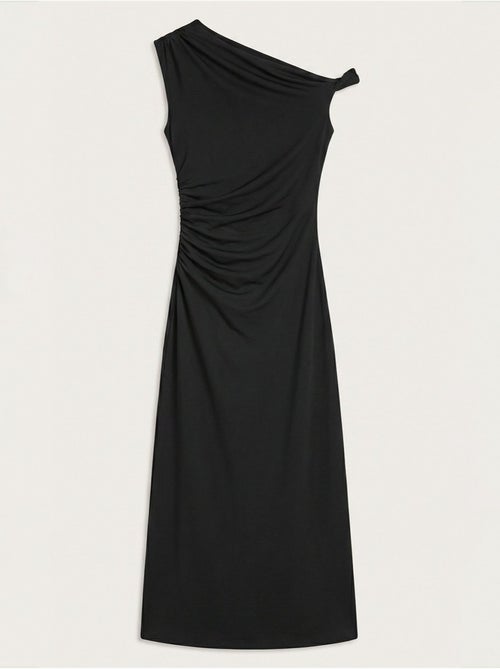 Midi-jurk met asymmetrische kraag en bodycon-pasvorm - Kiabi Midi-jurk met asymmetrische kraag en bodycon-pasvorm - Kiabi