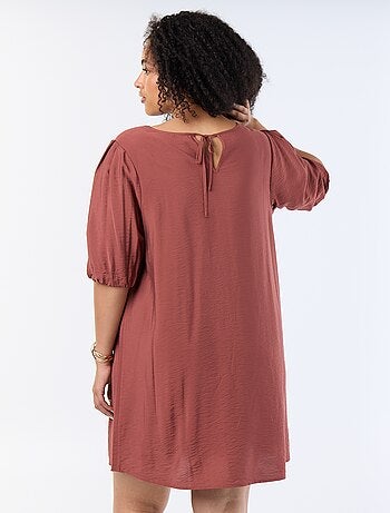 Midi-jurk met ballonmouwen