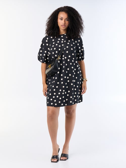 Midi-jurk met ballonmouwen - Kiabi