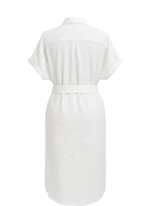 Midi-jurk met ceintuur en korte mouwen mixray - Kiabi Midi-jurk met ceintuur en korte mouwen mixray - Kiabi