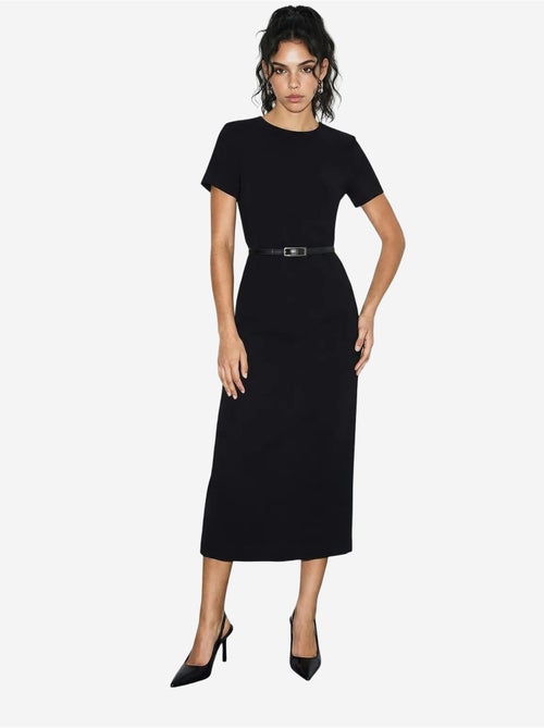 Midi-jurk met ceintuur en ronde hals lucci - Kiabi Midi-jurk met ceintuur en ronde hals lucci - Kiabi