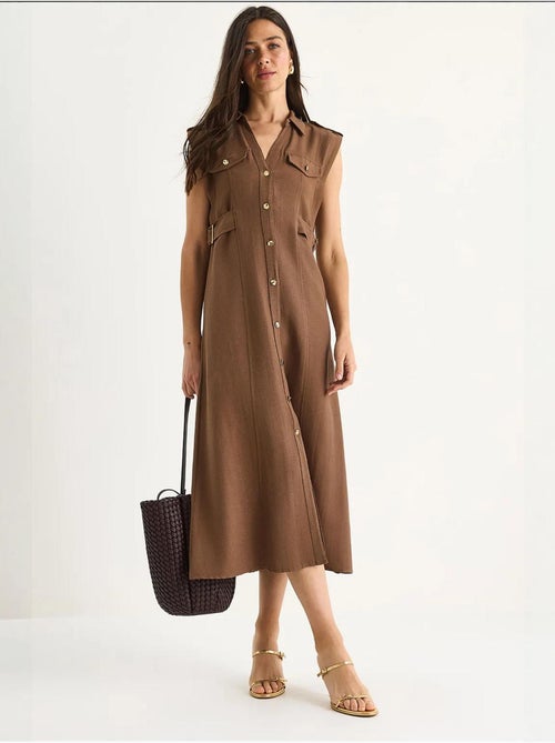 Midi-jurk met ceintuurdetail lucci - Kiabi Midi-jurk met ceintuurdetail lucci - Kiabi