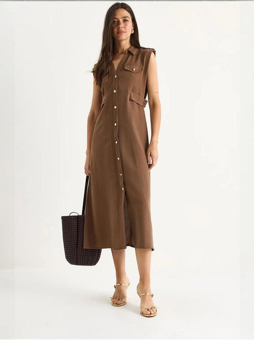 Midi-jurk met ceintuurdetail lucci - Kiabi Midi-jurk met ceintuurdetail lucci - Kiabi