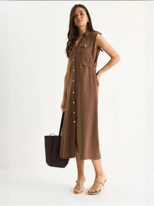 Midi-jurk met ceintuurdetail lucci - Kiabi Midi-jurk met ceintuurdetail lucci - Kiabi