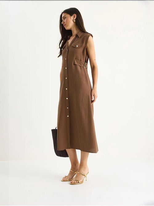 Midi-jurk met ceintuurdetail lucci - Kiabi Midi-jurk met ceintuurdetail lucci - Kiabi