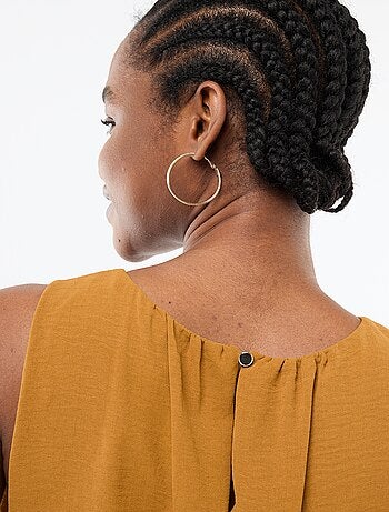 Midi jurk met gedrapeerd effect zonder mouwen