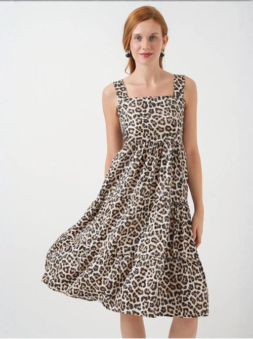 Midi-jurk met print en vierkante hals bdart - Kiabi Midi-jurk met print en vierkante hals bdart - Kiabi