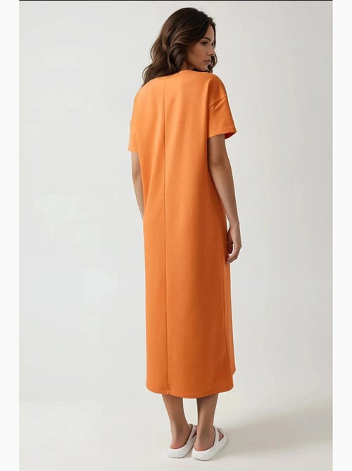 Midi-jurk met relaxte pasvorm en ronde hals hiccup - Kiabi Midi-jurk met relaxte pasvorm en ronde hals hiccup - Kiabi