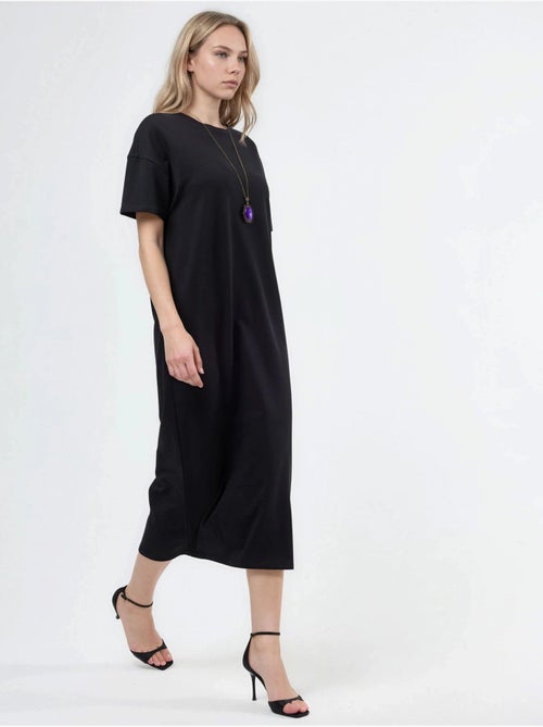 Midi-jurk met relaxte pasvorm en ronde hals hiccup - Kiabi Midi-jurk met relaxte pasvorm en ronde hals hiccup - Kiabi