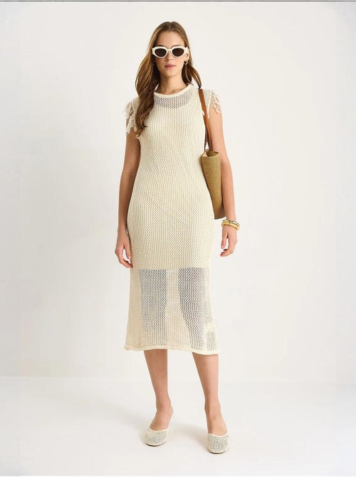 Midi-jurk met textuur en ruchesdetail lucci - Kiabi Midi-jurk met textuur en ruchesdetail lucci - Kiabi