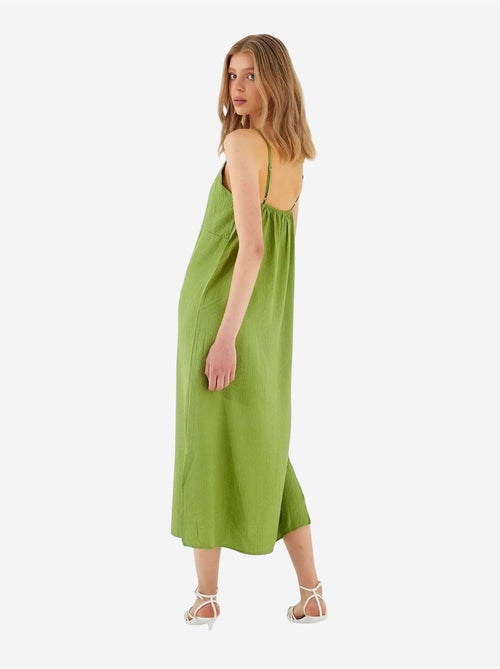 Midi-jurk met v-hals en split mixray - Kiabi Midi-jurk met v-hals en split mixray - Kiabi