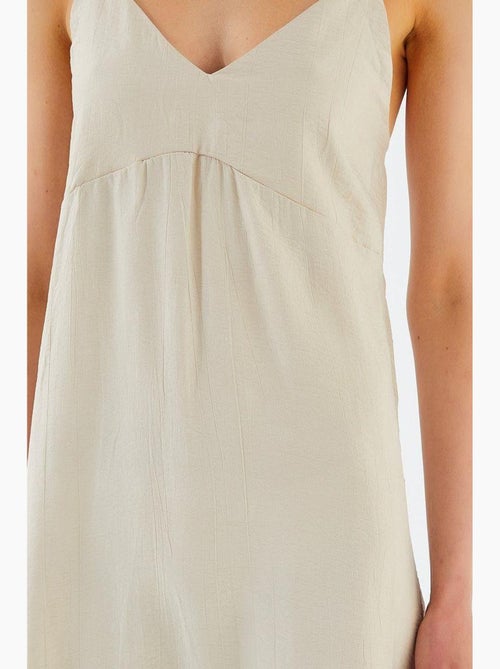 Midi-jurk met v-hals en split mixray - Kiabi Midi-jurk met v-hals en split mixray - Kiabi