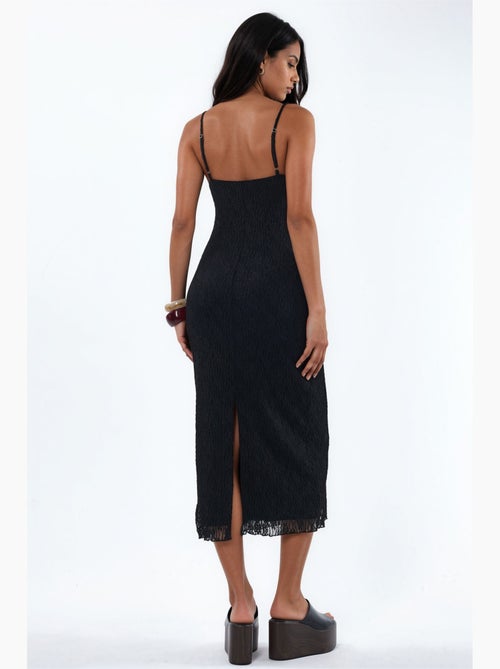 Midi-jurk met v-hals, kant en bodycon-pasvorm hiccup - Kiabi Midi-jurk met v-hals, kant en bodycon-pasvorm hiccup - Kiabi