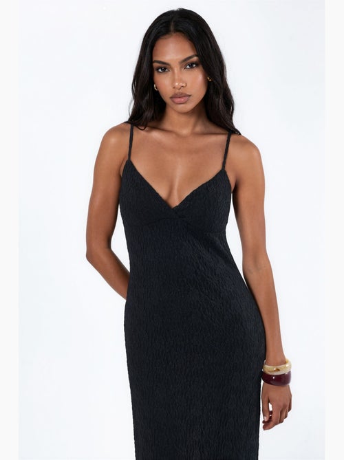 Midi-jurk met v-hals, kant en bodycon-pasvorm hiccup - Kiabi Midi-jurk met v-hals, kant en bodycon-pasvorm hiccup - Kiabi