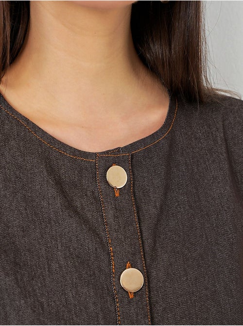 Midi-jurk van denim met riem bdart - Kiabi