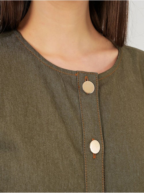 Midi-jurk van denim met riem bdart - Kiabi