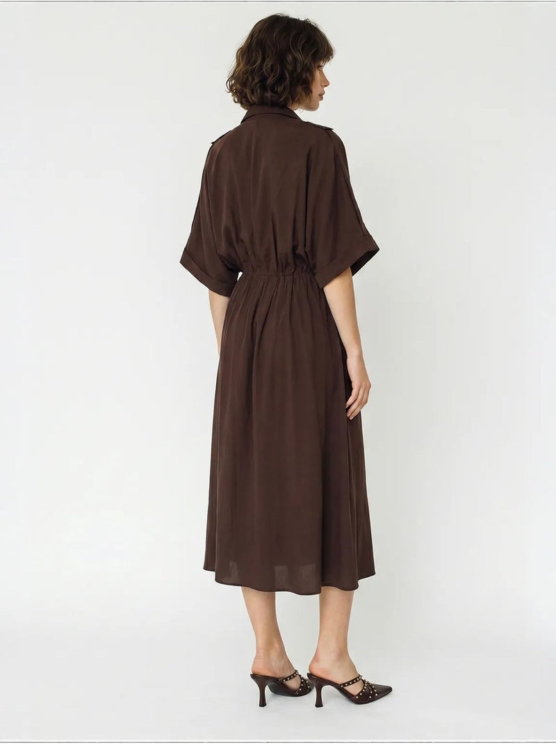 Midi-jurk voor dames lucci Bruin - Kiabi
