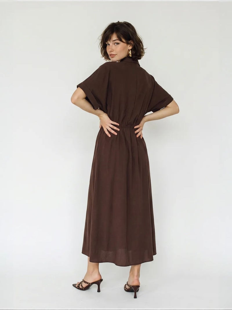 Midi-jurk voor dames lucci Bruin - Kiabi