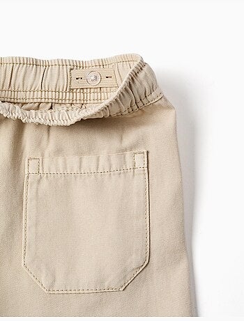 Midi katoenen cargoshort met trekkoord